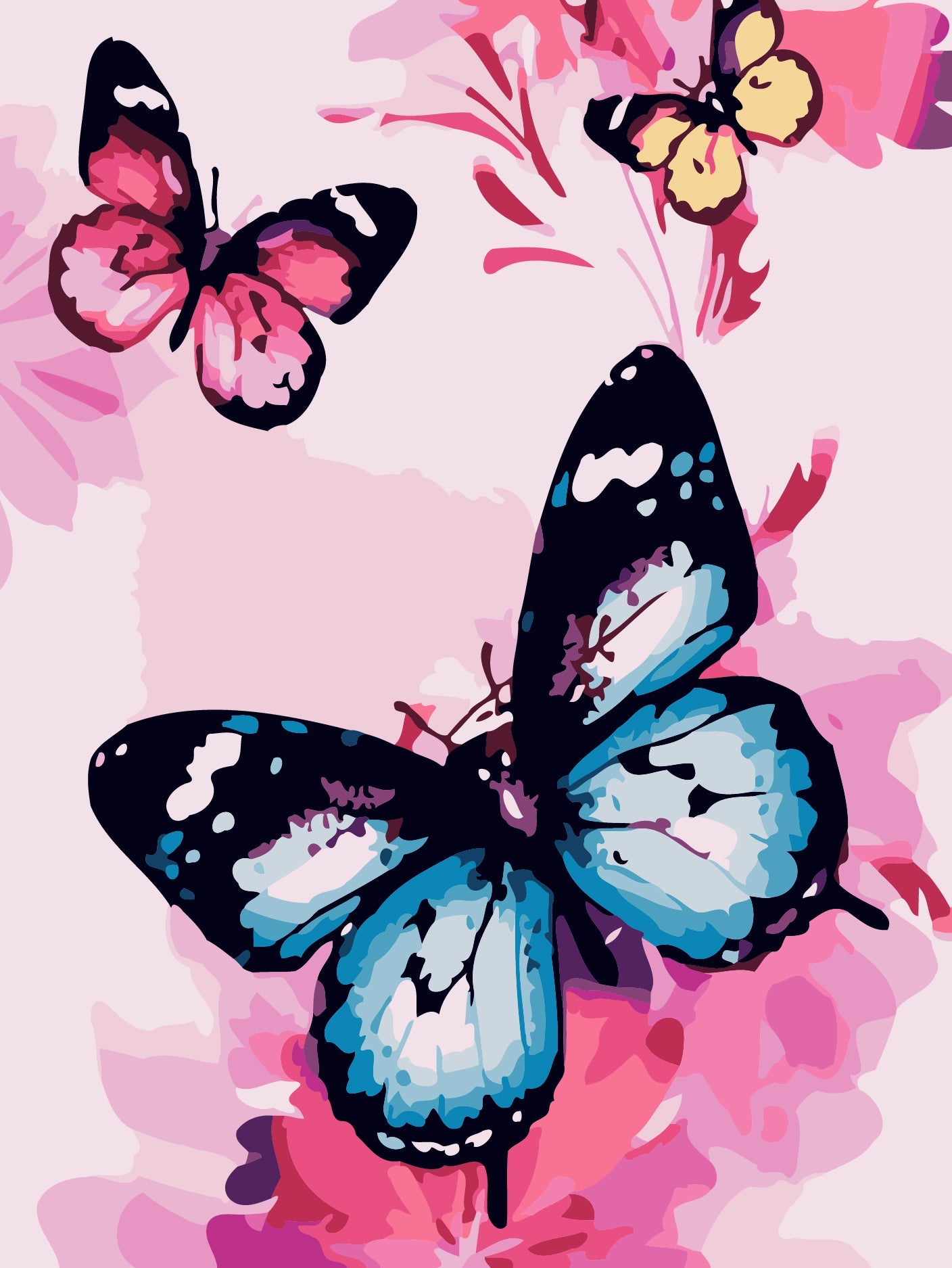 Butterfly No Framed DIY Oil Painting By Numbers 40*50CM