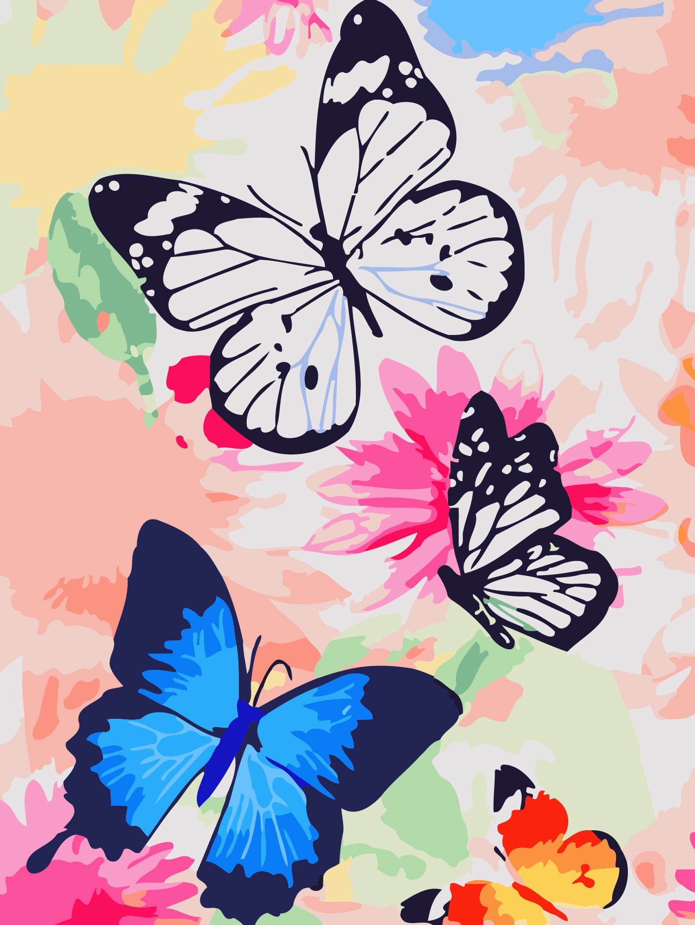 50x70CM - Butterfly DIY 5D full Diamond Painting no frame