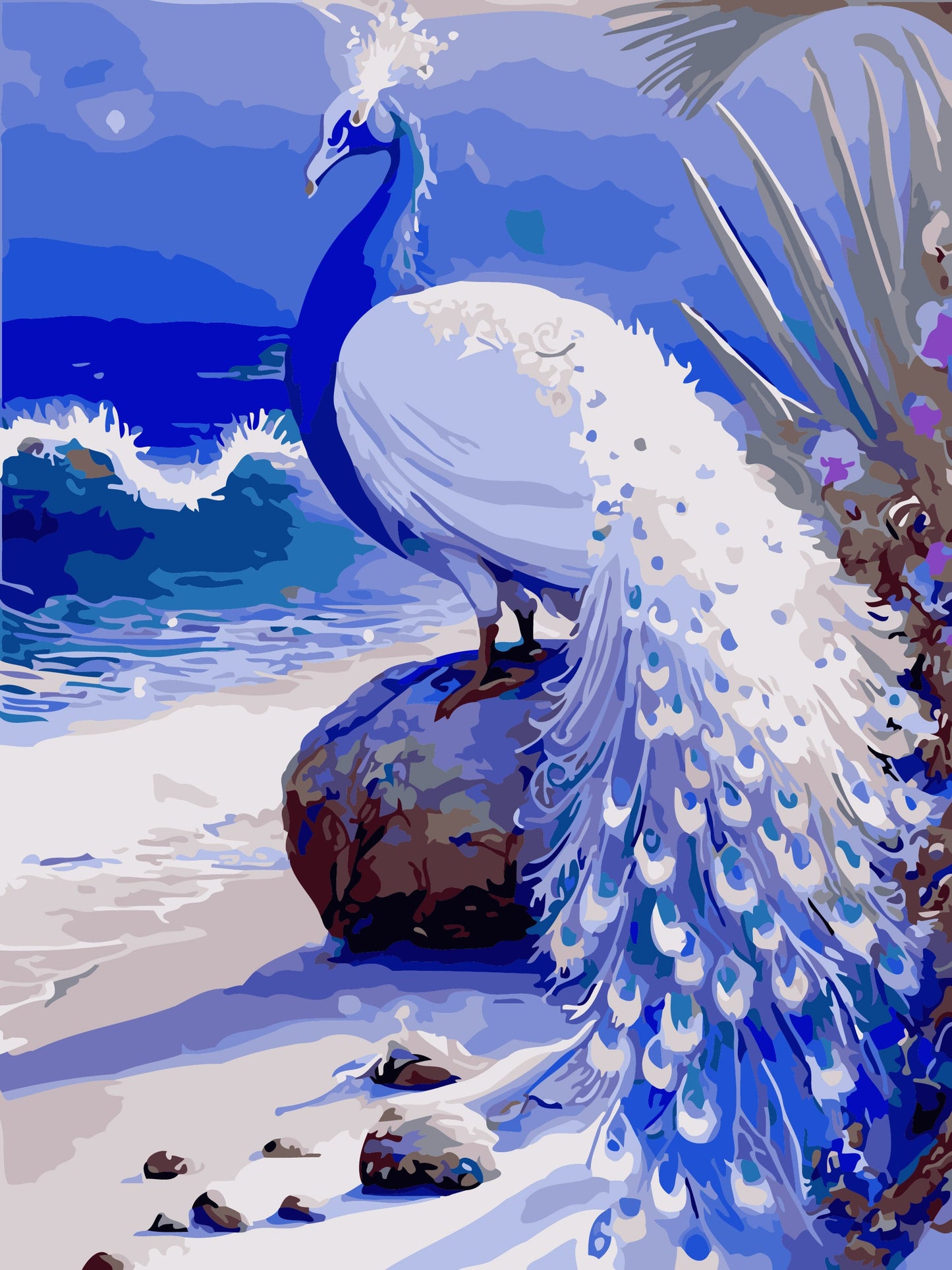 50x70CM - Peacock DIY 5D full Diamond Painting no frame
