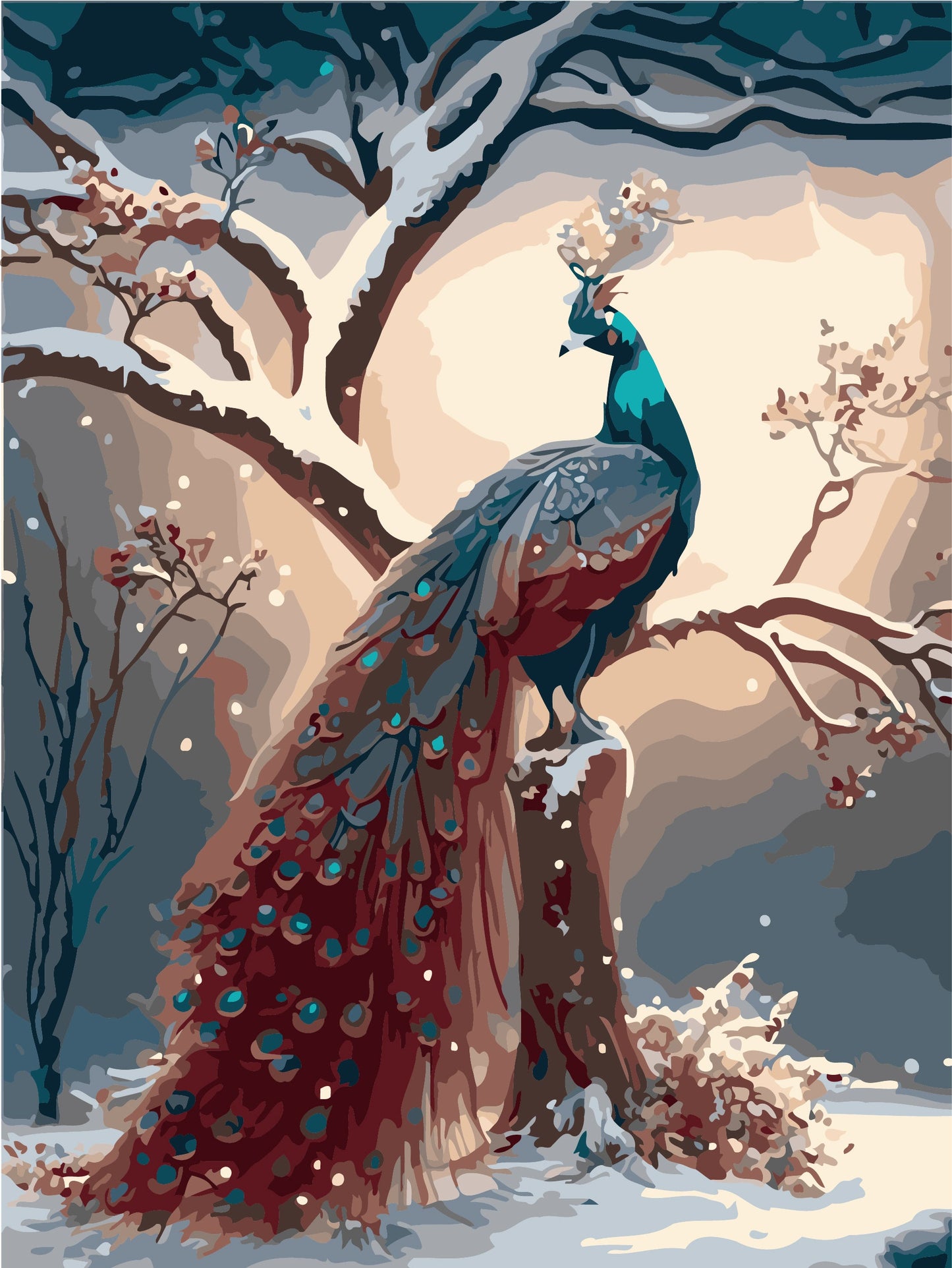 50x70CM - Peacock DIY 5D full Diamond Painting no frame