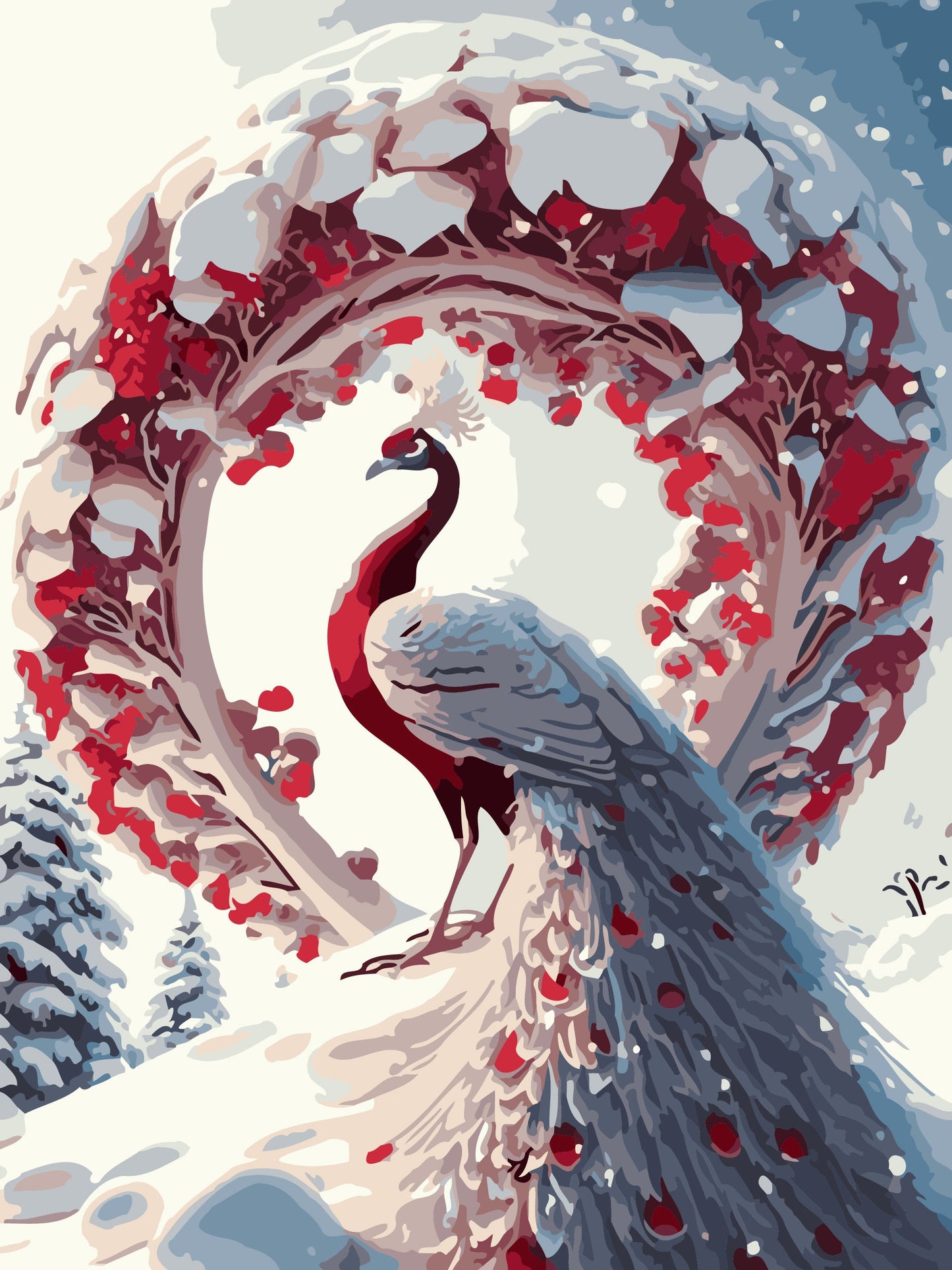 50x70CM - Peacock DIY 5D full Diamond Painting no frame