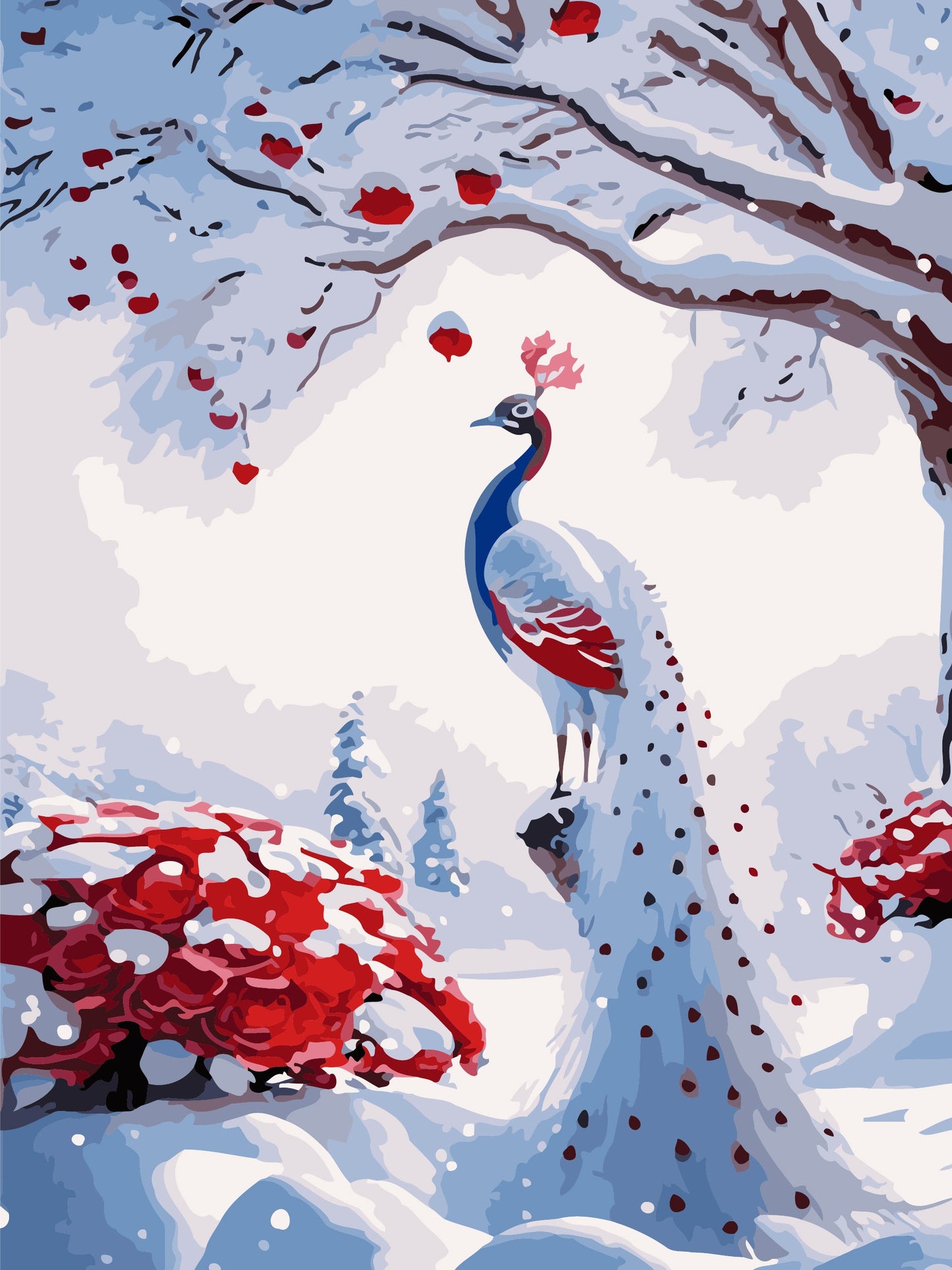 50x70CM - Peacock DIY 5D full Diamond Painting no frame