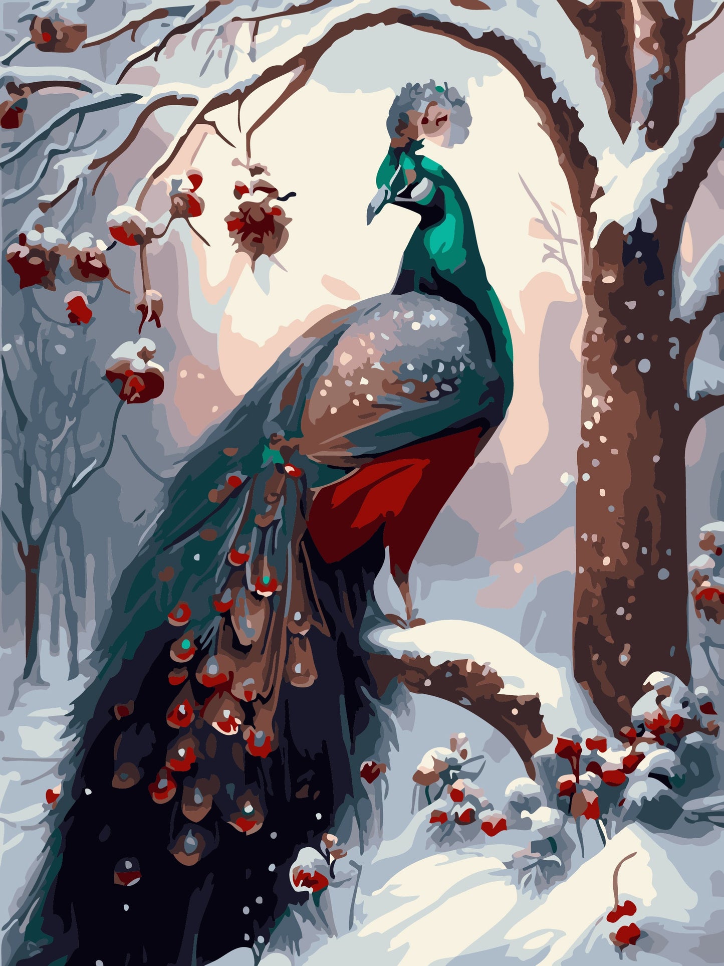 50x70CM - Peacock DIY 5D full Diamond Painting no frame