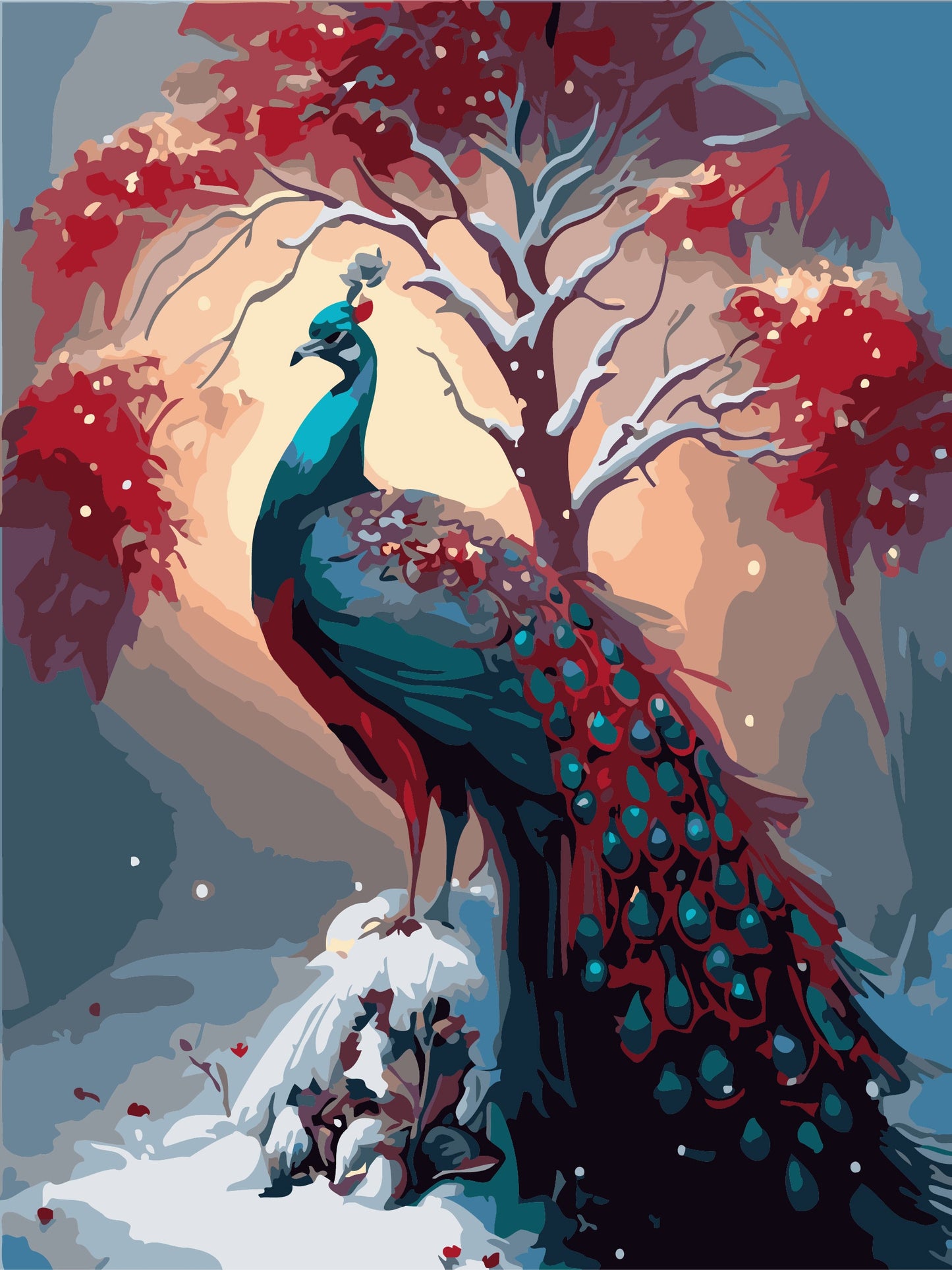 50x70CM - Peacock DIY 5D full Diamond Painting no frame