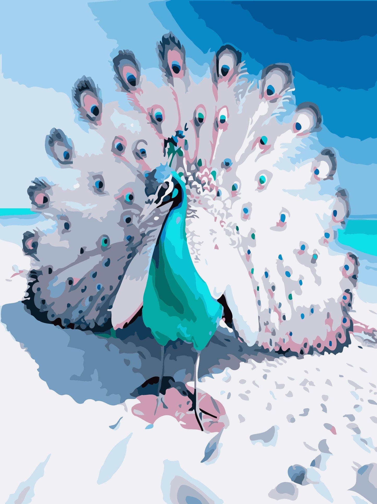 50x70CM - Peacock DIY 5D full Diamond Painting no frame