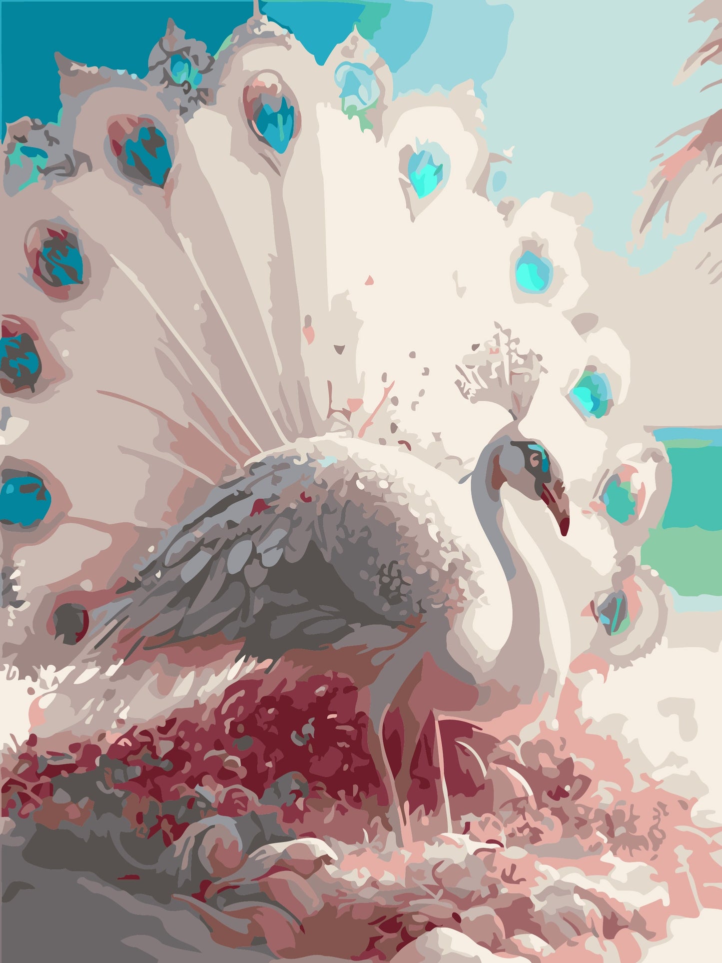 50x70CM - Peacock DIY 5D full Diamond Painting no frame