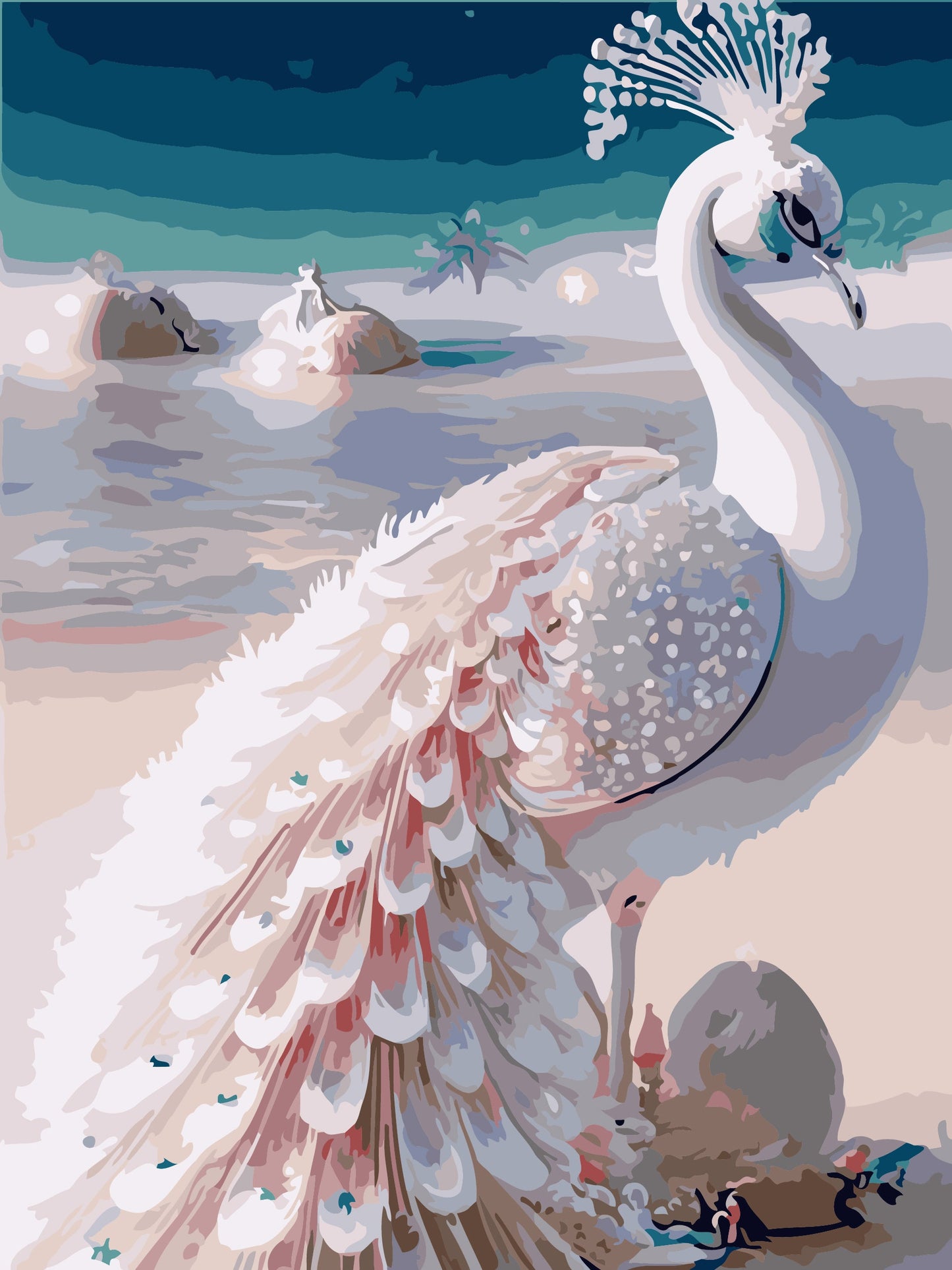 50x70CM - Peacock DIY 5D full Diamond Painting no frame