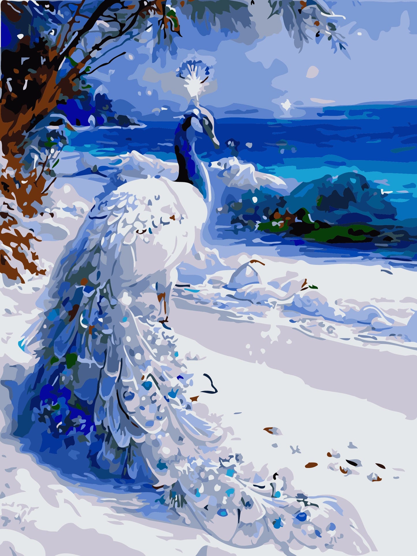 50x70CM - Peacock DIY 5D full Diamond Painting no frame