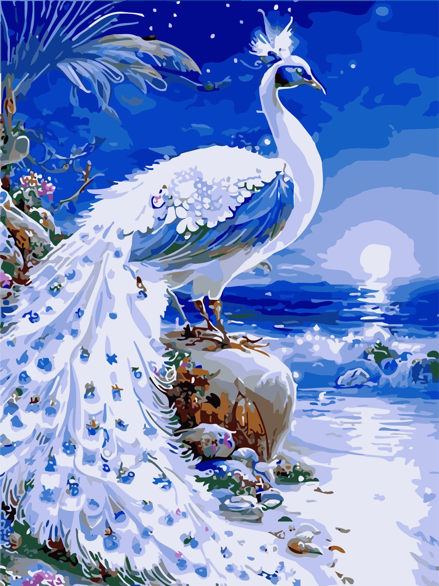 50x70CM - Peacock DIY 5D full Diamond Painting no frame