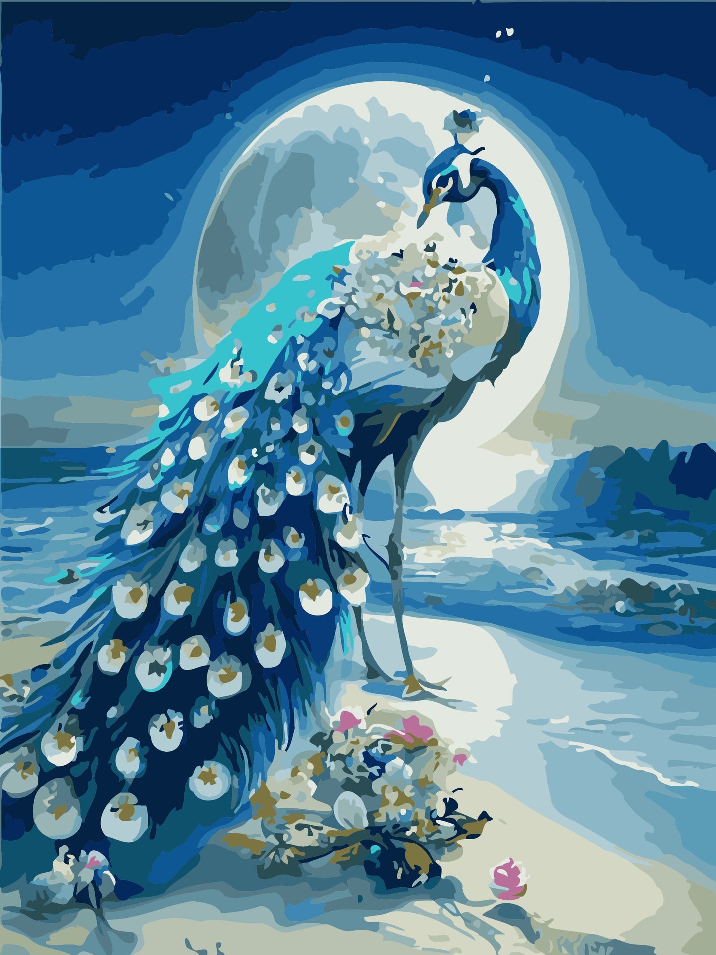 50x70CM - Peacock DIY 5D full Diamond Painting no frame
