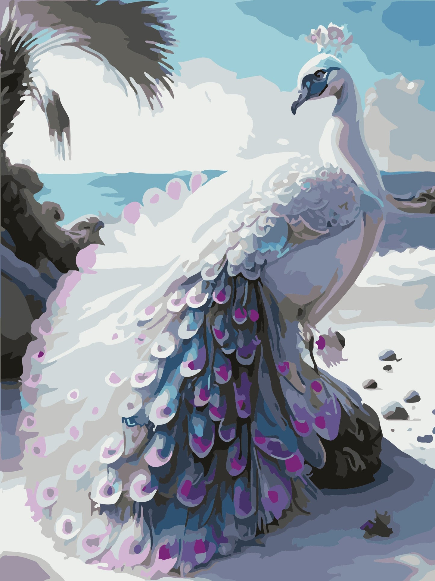 50x70CM - Peacock DIY 5D full Diamond Painting no frame