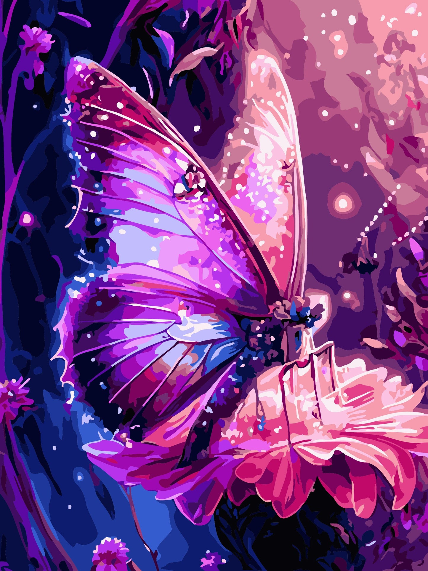50x70CM - Butterfly DIY 5D full Diamond Painting no frame