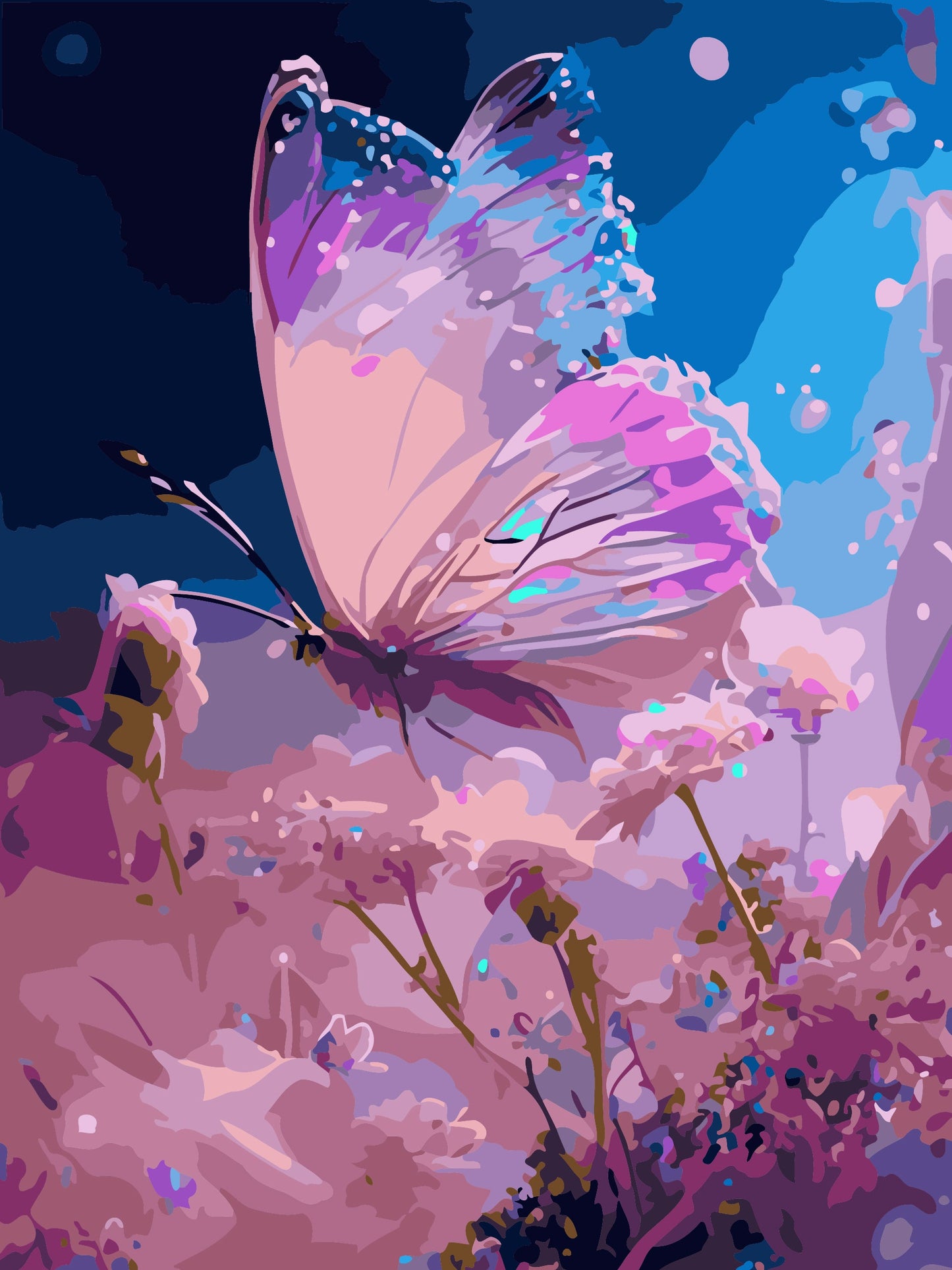 50x70CM - Butterfly DIY 5D full Diamond Painting no frame
