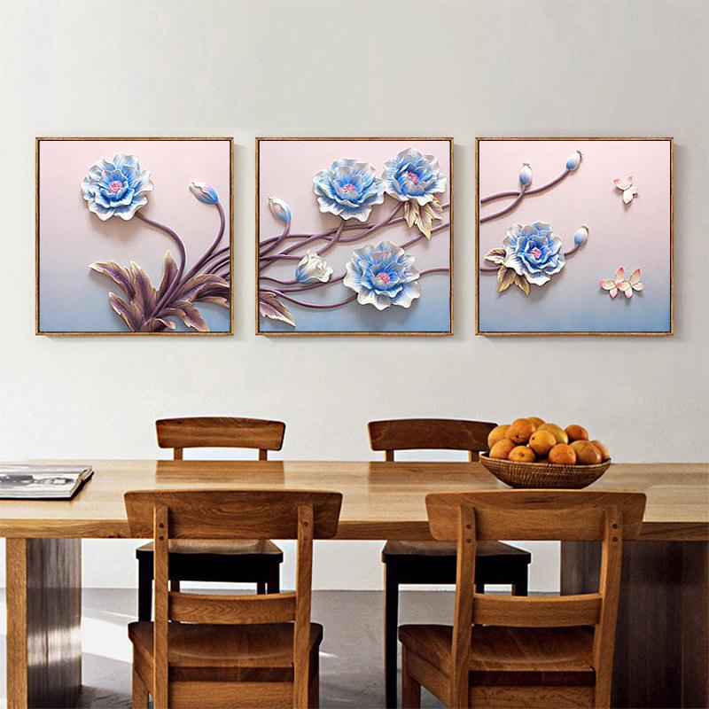 120x40CM Purple daisy full Drilled Diamond Painting round (no frame)