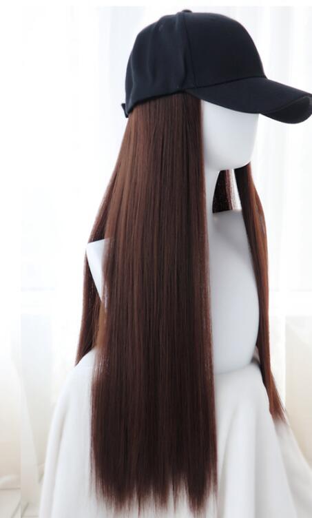 Long Synthetic Baseball Cap Straight