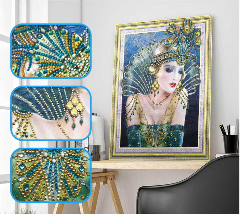 40X50cm Lady 5D Diamond Painting( Special beads)