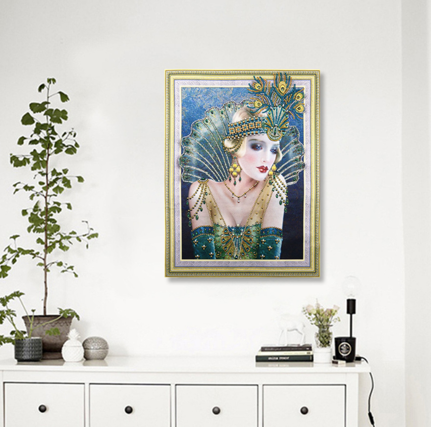 40X50cm Lady 5D Diamond Painting( Special beads)