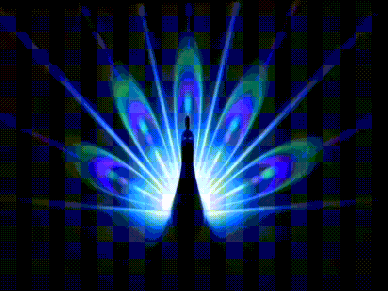 LED Wall Light Peacock Projection Lamp Remote Control Home Decro Colorful Night Light