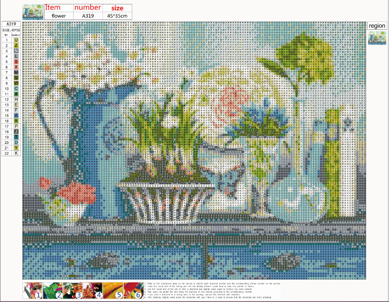 40*30CM-Flower-5D Full Diamond Painting DIY Pictures A319