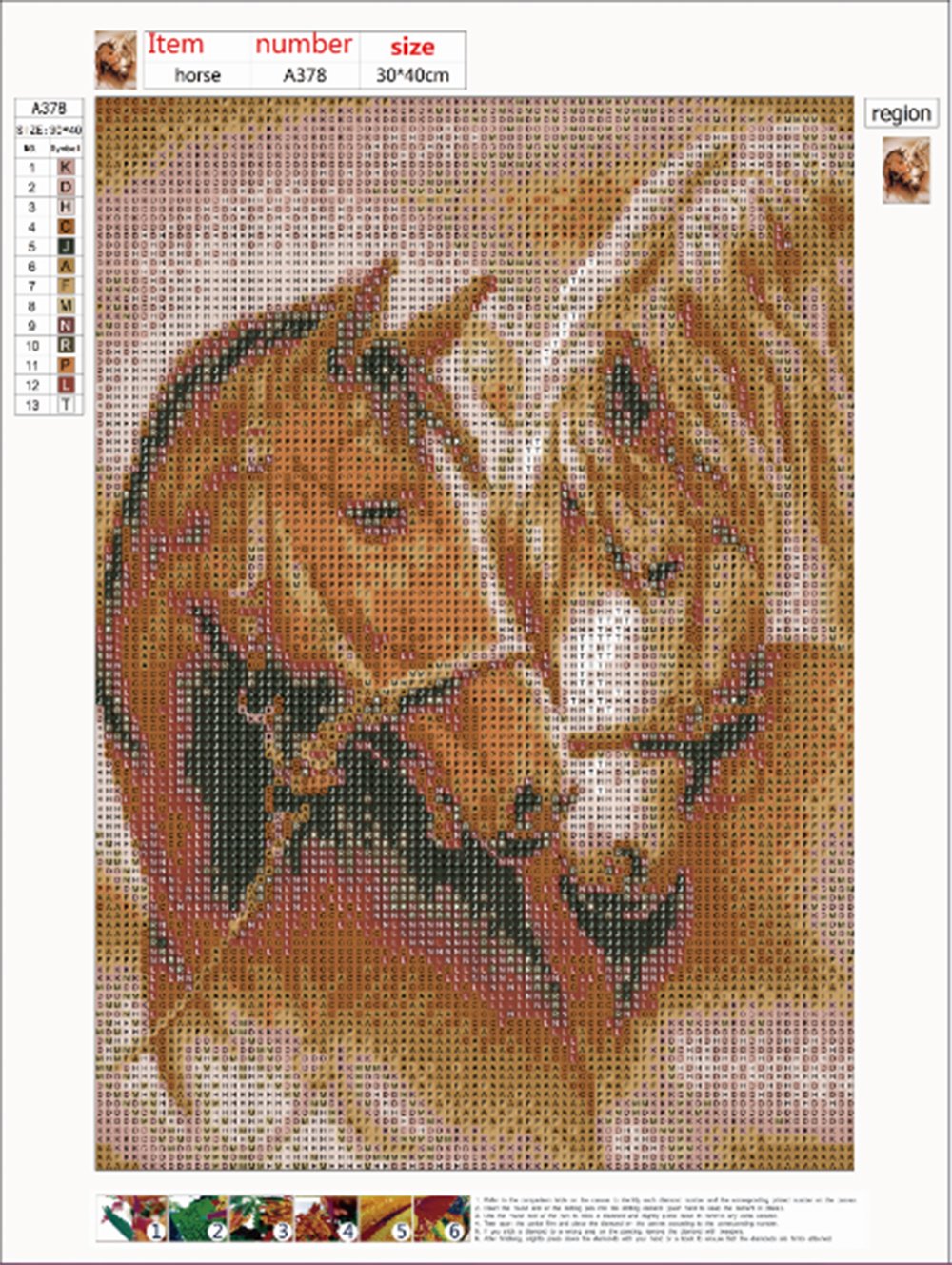30X40CM-Horse Home Decoration DIY 5D full Diamond Painting A378