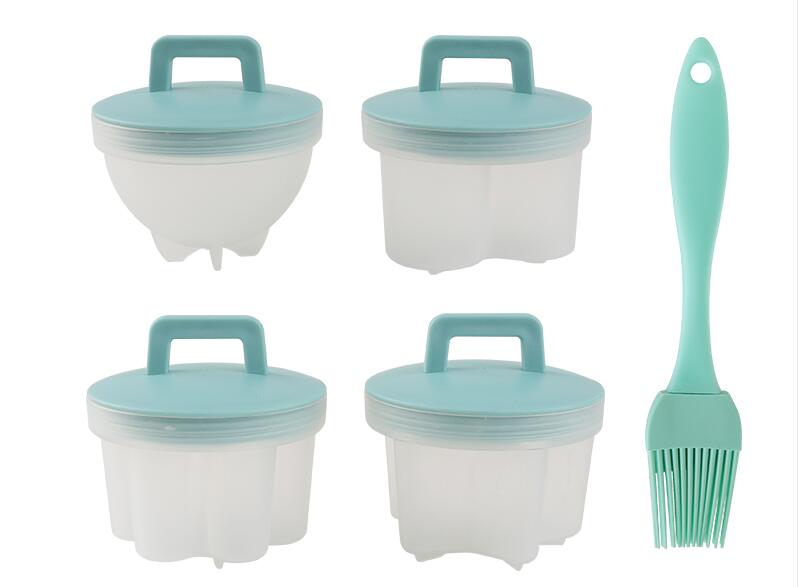 4 Pcs/Set Cute Egg Boiler Plastic Egg Poacher Set