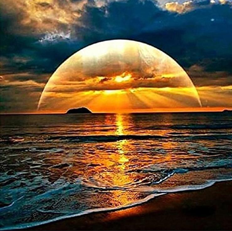 35X35CM SUNSET 5D Full Diamond Painting DIY Pictures E417