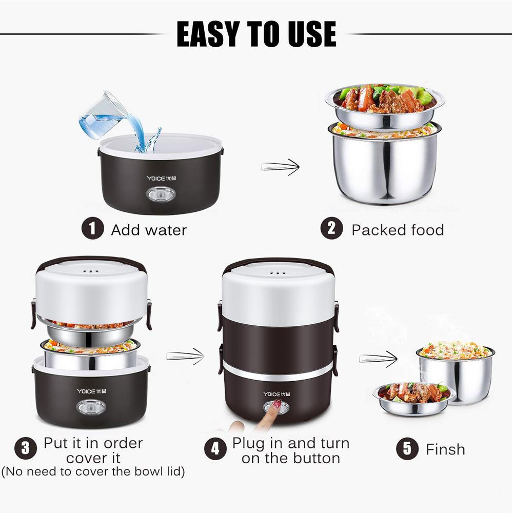 Electric Steamer Lunch Box 3 Containers rice cooker