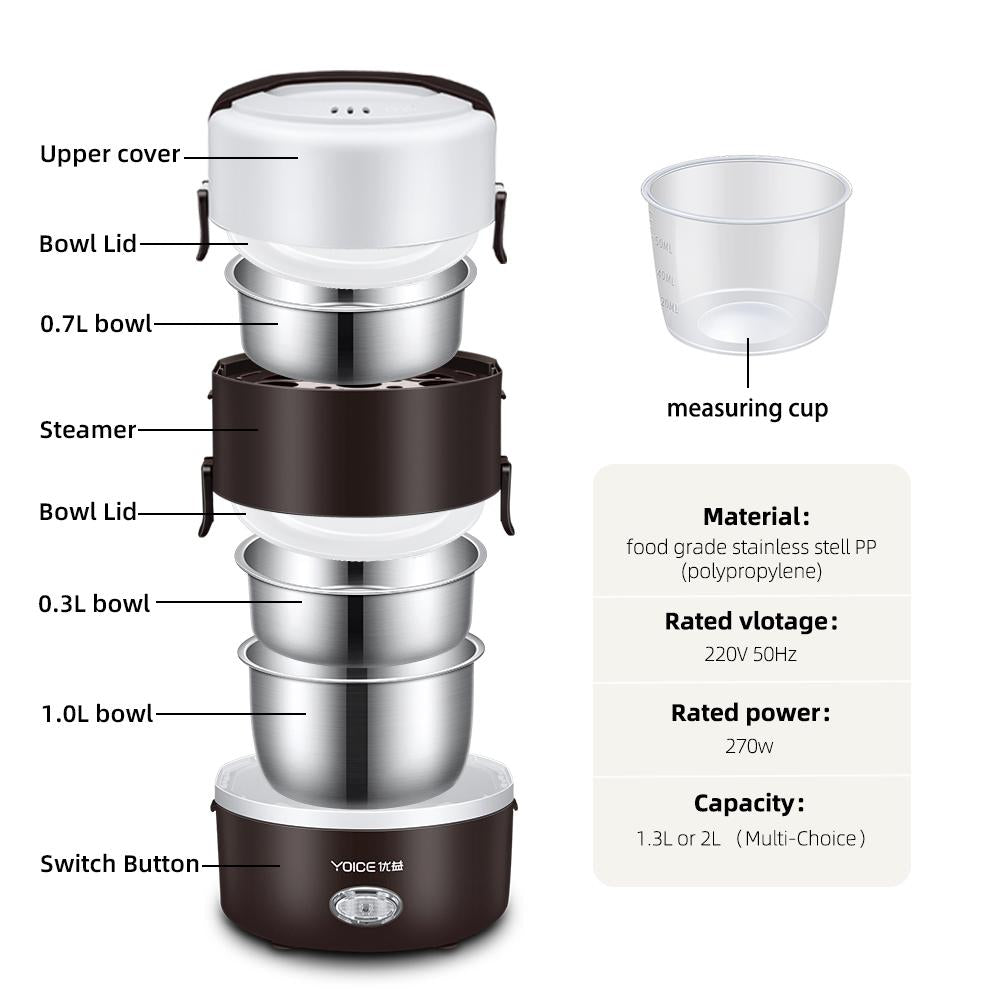 Electric Steamer Lunch Box 3 Containers rice cooker