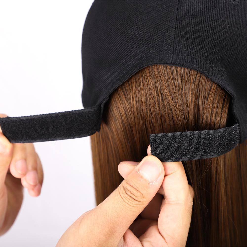Long Synthetic Baseball Cap Straight