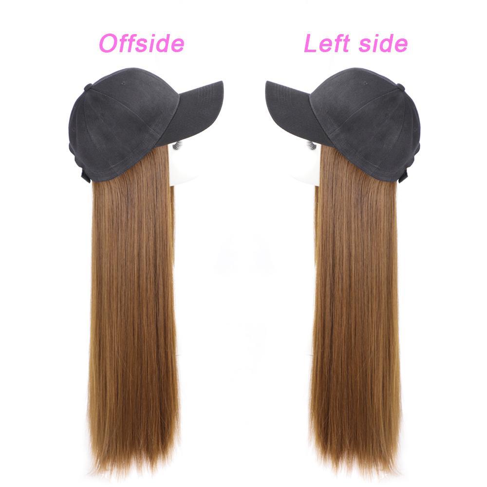 Long Synthetic Baseball Cap Straight