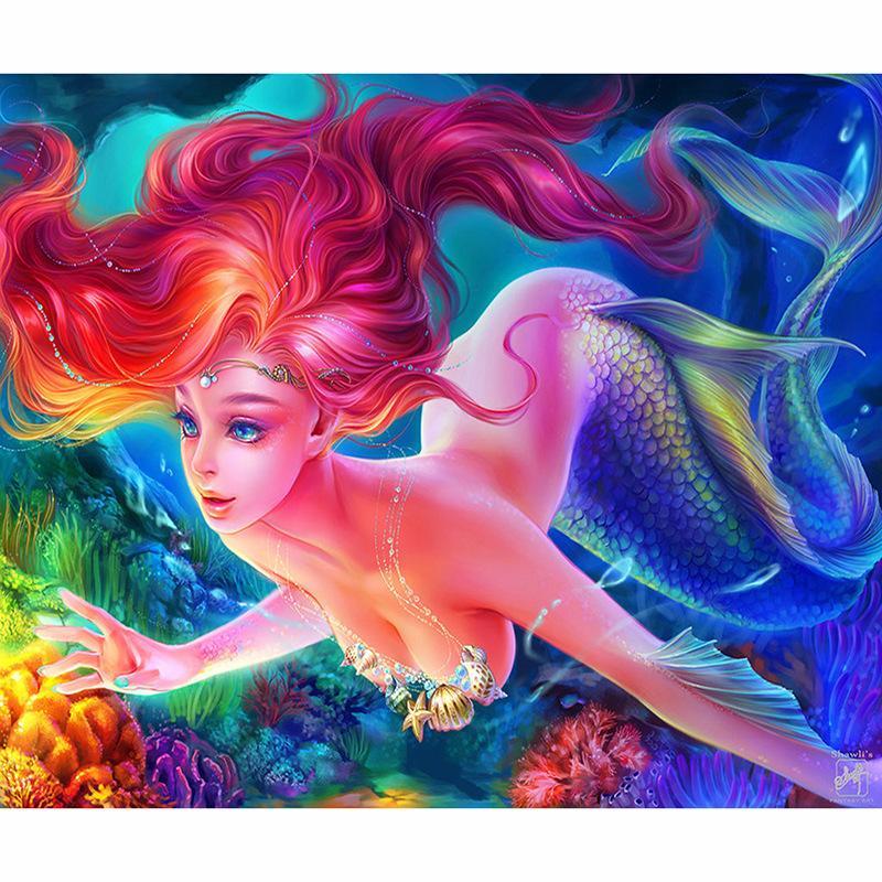 40x30CM-Mermaid DIY 5D full Diamond Painting R6645