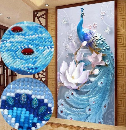 50x70CM - Peacock DIY 5D full Diamond Painting no frame