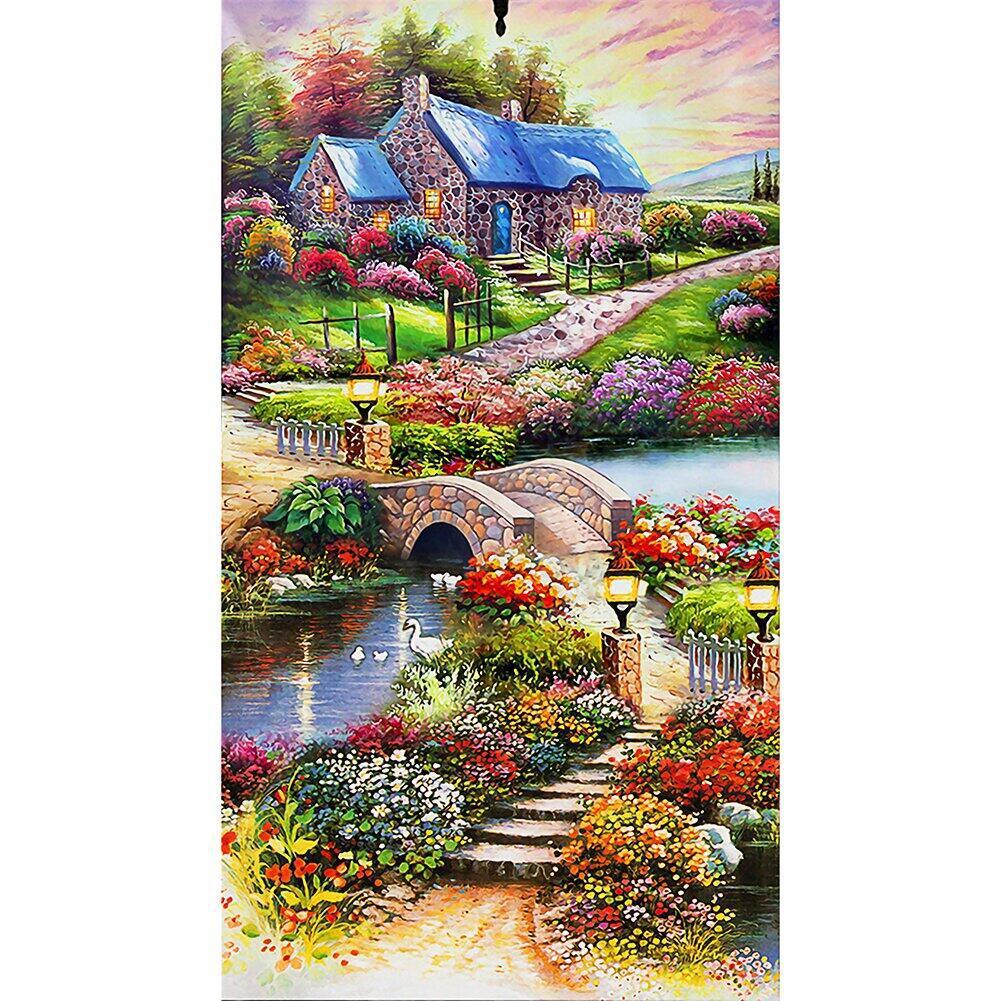 50x90CM-Village House- DIY 5D full Diamond Painting NO FRAME (ABbeads)