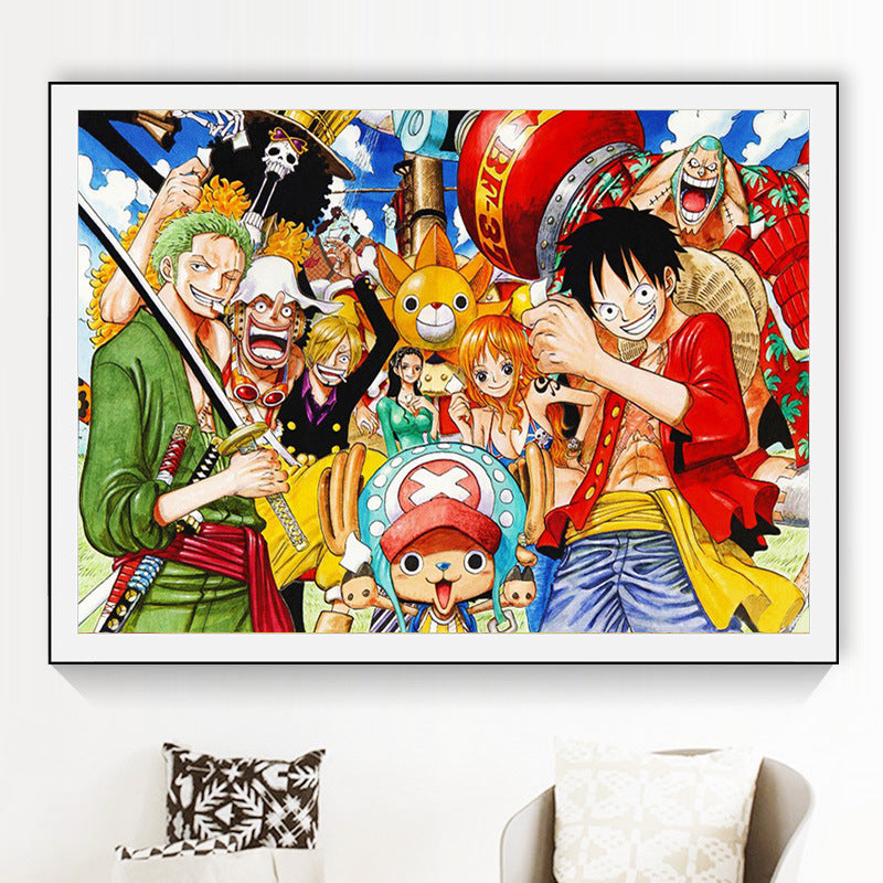 100x74cm 《One Piece 》Stitch Kits 11CT Stamped Full Range of Embroidery Starter Kit for Beginners Pre-Printed Pattern