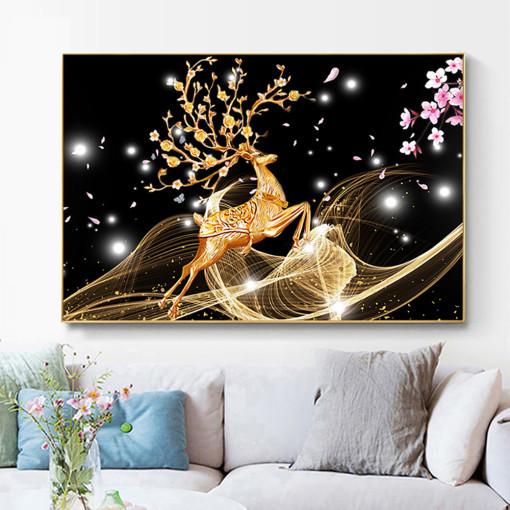 120x80cm Gold deer 5d diy diamond painting full drill NO FRAME