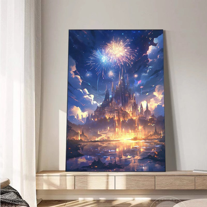 60X80CM - Castle DIY 5D Full Diamond Painting NO Frame