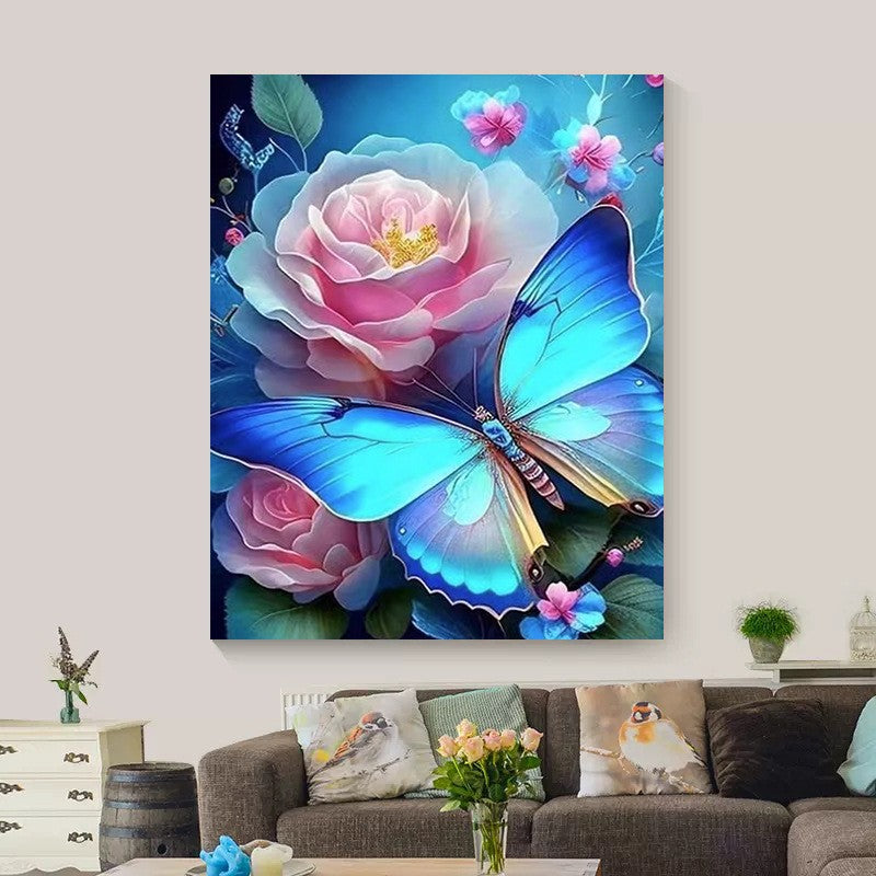 60X85CM - Flower Butterfly DIY 5D Full Diamond Painting NO Frame