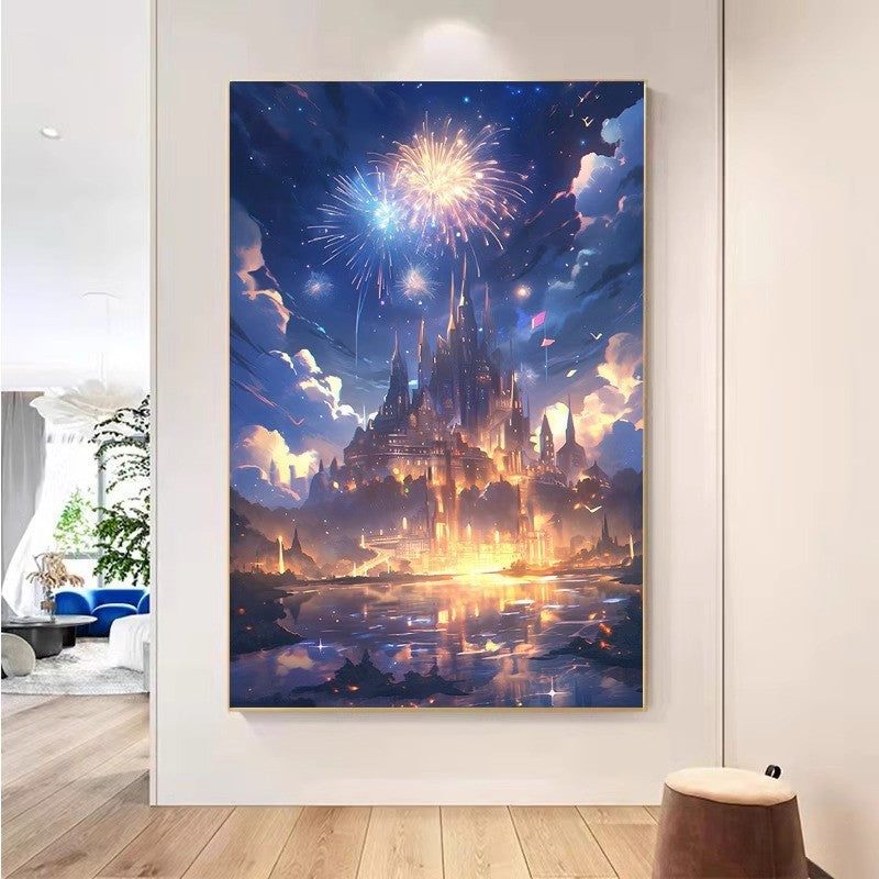60X80CM - Castle DIY 5D Full Diamond Painting NO Frame