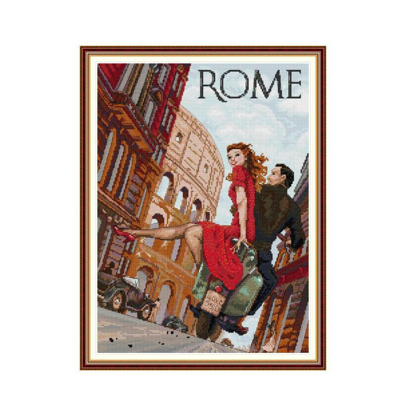 Love 46×60CM Cross Stitch Kits 11CT Stamped Full Range of Embroidery Starter Kit for Beginners Pre-Printed Pattern