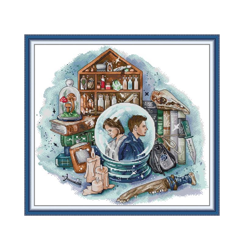 Love 57×53cm Cross Stitch Kits 11CT Stamped Full Range of Embroidery Starter Kit for Beginners Pre-Printed Pattern