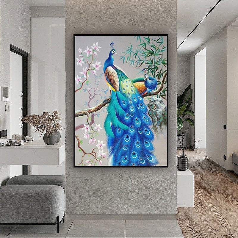 60x120CM - Peacock DIY 5D full Diamond Painting no frame