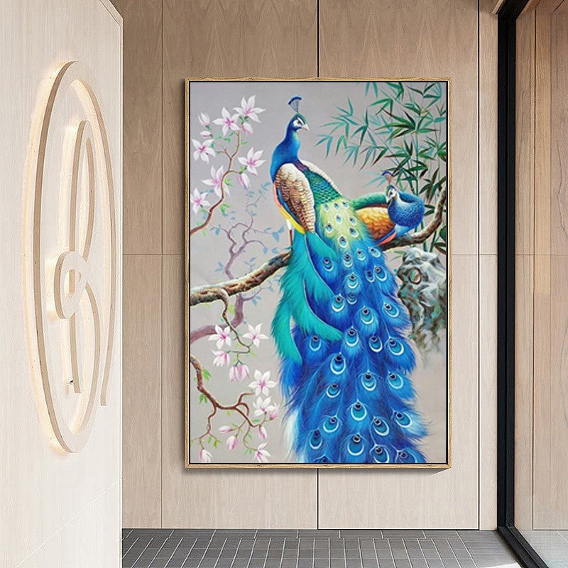 60x120CM - Peacock DIY 5D full Diamond Painting no frame