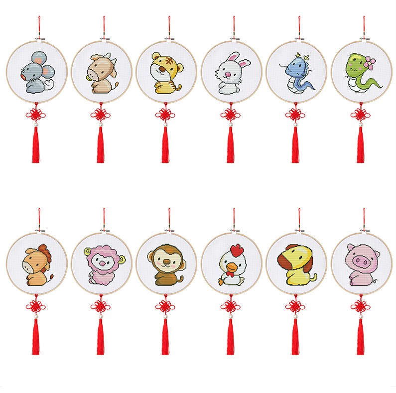 Zodiacal animals Collections Handcraft Embroidery Needlework Kits DIY  Cross Stitch Materials Package-dog