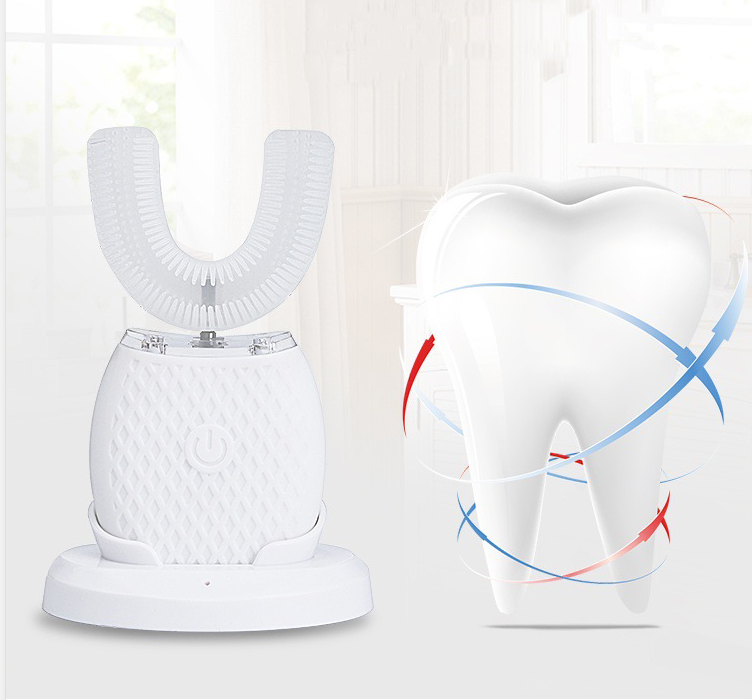 Automatic Sonic Electric Toothbrush U Shape USB Charging Oral Electric Toothbrush Teeth Whitening Blue Light