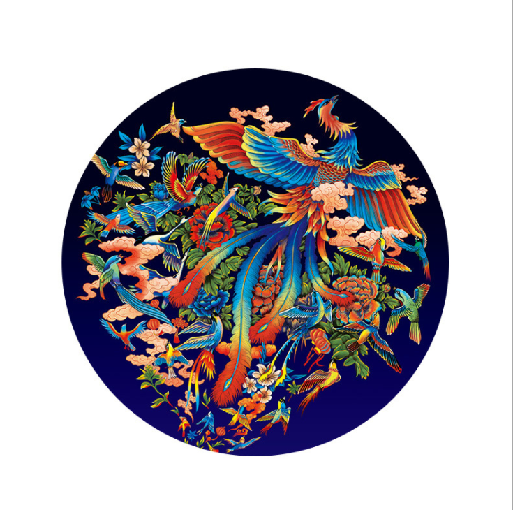 60X60 cm Dragon and Phoenix Cross Stitch Kits 11CT Stamped Full Range of Embroidery Starter Kit for Beginners Pre-Printed Pattern