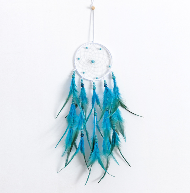 Handmade Dream Catcher With Light Room Decor Feather Weaving Wind Chimes Religious Mascot