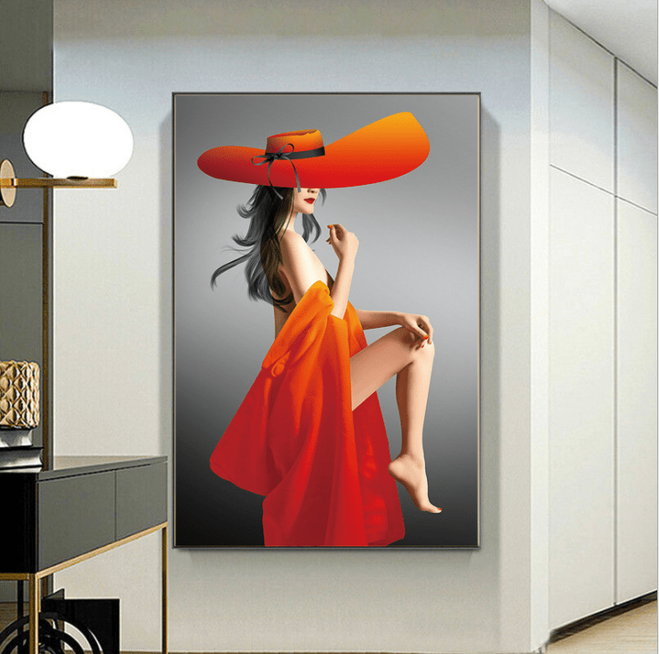 60x85cm Beauty Girl Cross Stitch Kits 11CT Stamped Full Range of Embroidery Starter Kit for Beginners Pre-Printed Pattern