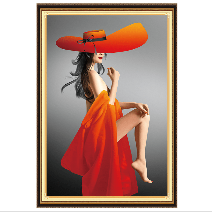 60x85cm Beauty Girl Cross Stitch Kits 11CT Stamped Full Range of Embroidery Starter Kit for Beginners Pre-Printed Pattern