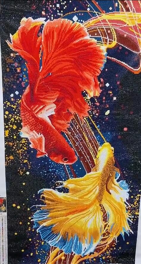 50x90CM-Koi- DIY 5D full Diamond Painting Round beads NO FRAME