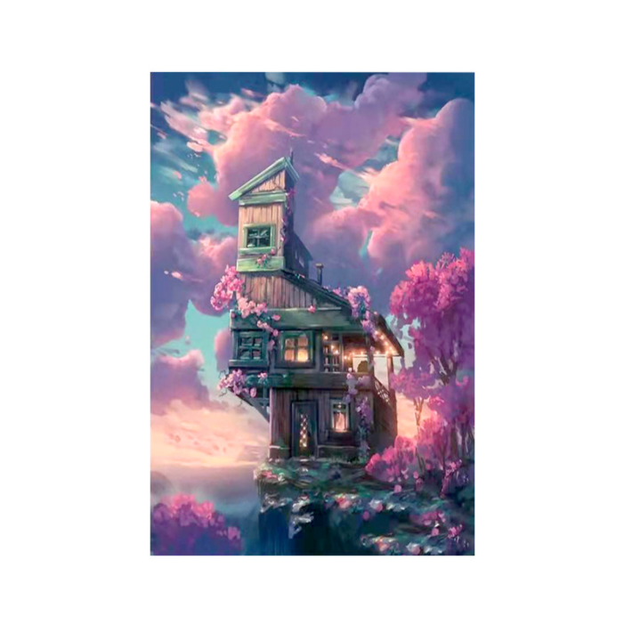 53X65cm Cloud cabin Cross Stitch Kits 11CT Stamped Full Range of Embroidery Starter Kit for Beginners Pre-Printed Pattern